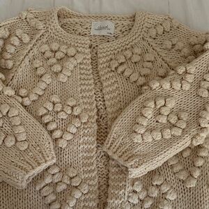 Chicwish Cream Textured Knit Cardigan